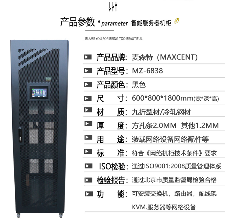 MZ6838智能機柜1.8米38U服務器機柜800深產(chǎn)品參數(shù)